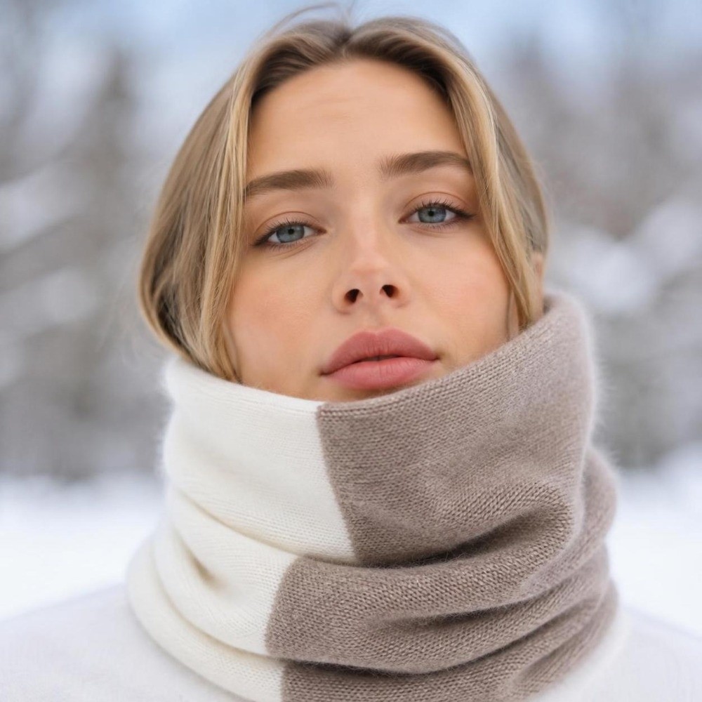 Infinity Scarf Knit - Zachte, kleurrijke, oneindige sjaal, winddicht, gebreid,