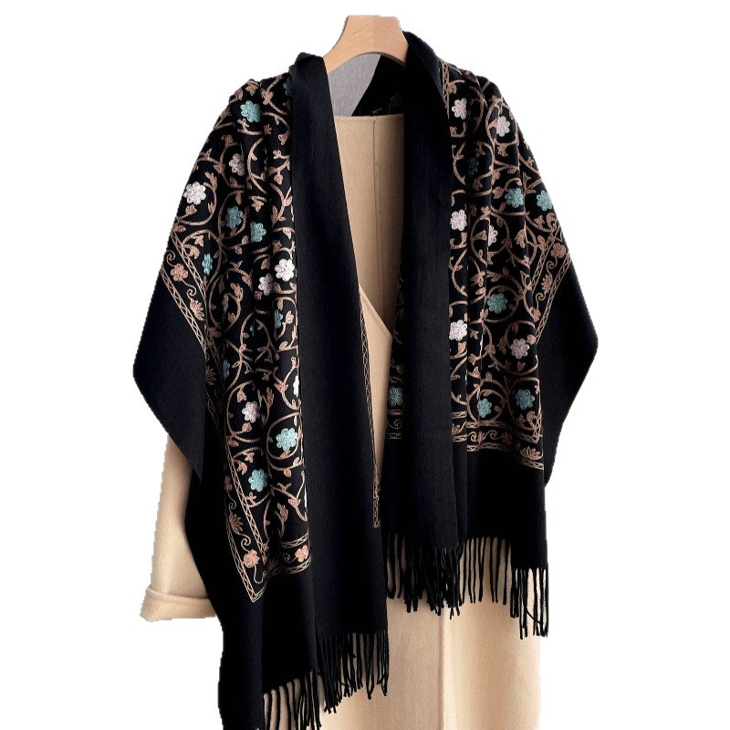 Woven Scarf Blanket - 2023 Nieuwe Borduren Kasjmier Sjaal Vrouwen