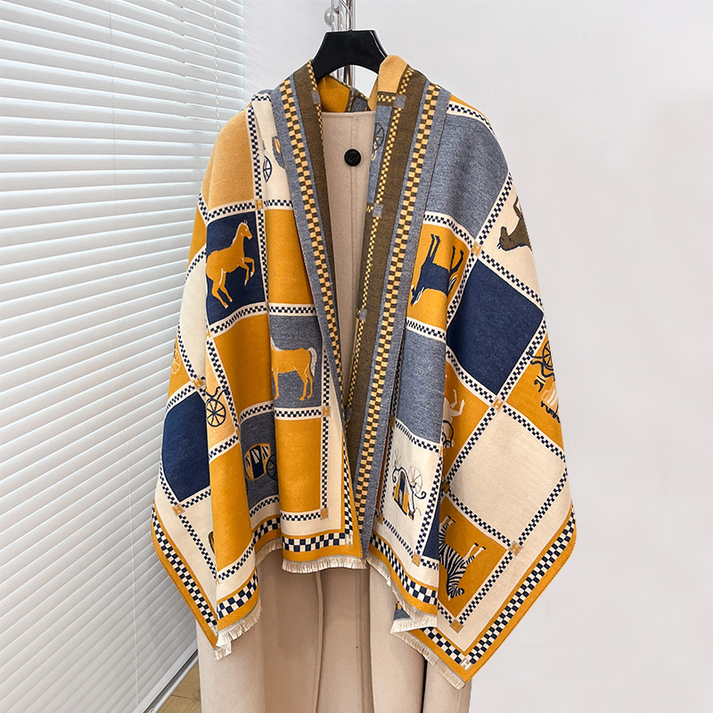 Woven Scarf Blanket - Luxe Warme Poncho Kasjmier Winter Vrouwen