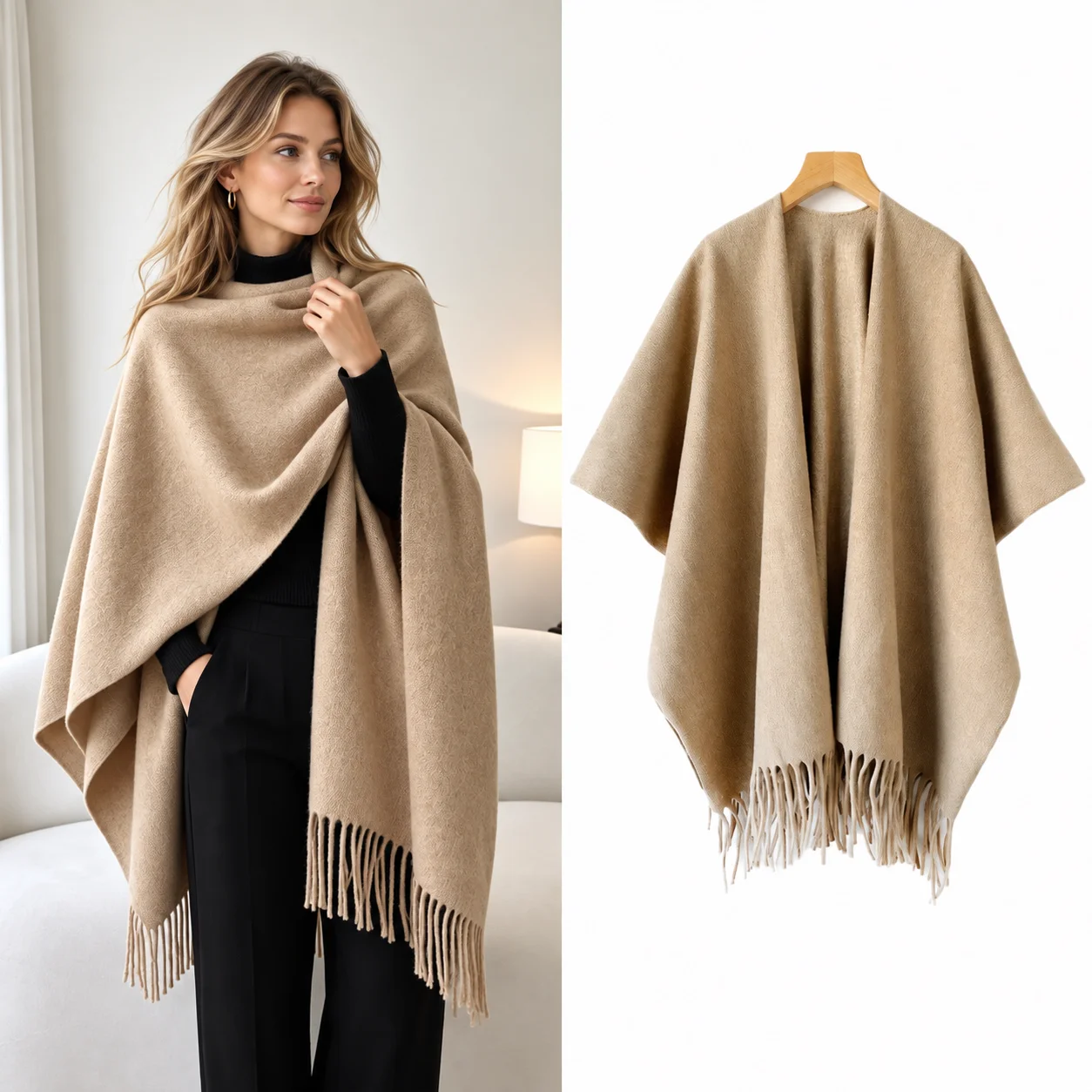 Winter Sjaal Cape Dames Dikke  - Woven Scarf Blanket recensie en prijs
