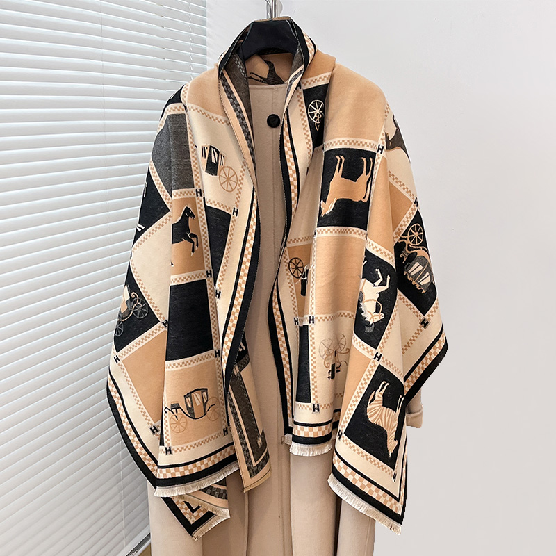 Luxe Warme Poncho Kasjmier Win - Woven Scarf Blanket recensie en prijs